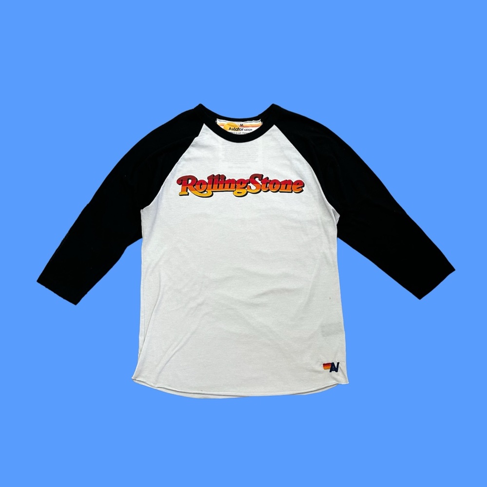Aviator Nation Rare Rolling Stone Collab Baseball Tee Shirt